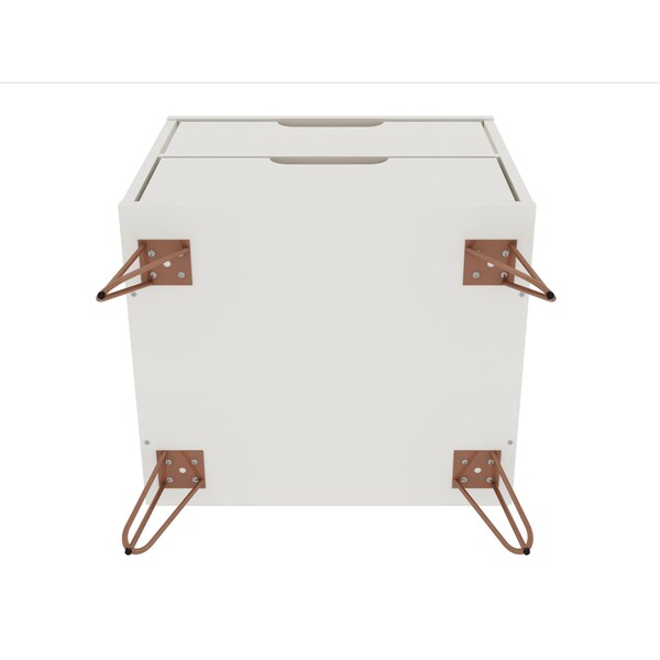 Manhattan Comfort Rockefeller Nightstand 2.0 in Off White (Set of 2) - 2-102GMC8