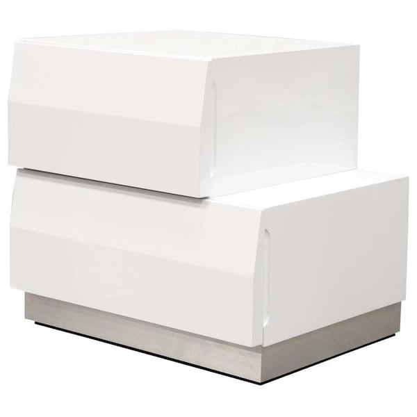 Kd Gabinetes Spain Modern White 2 Drawer Bedroom Nightstand - KD2811392