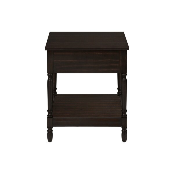 Monarch Specialties Accent Table, 2 Tier, End, Side Table, Square, Nightstand, Bedroom, Lamp, Brown Veneer, Traditional - I 3976