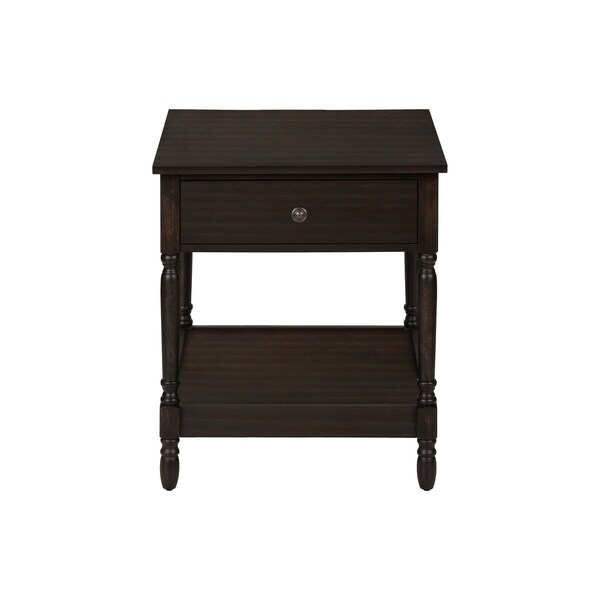 Monarch Specialties Accent Table, 2 Tier, End, Side Table, Square, Nightstand, Bedroom, Lamp, Brown Veneer, Traditional - I 3976