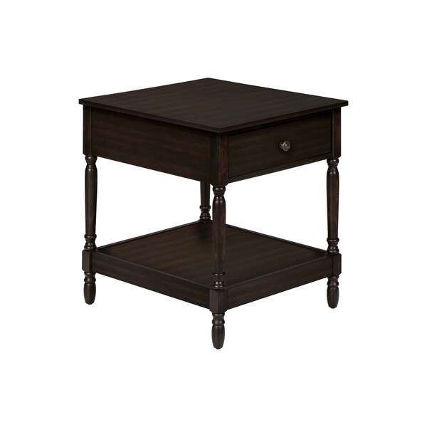 Monarch Specialties Accent Table, 2 Tier, End, Side Table, Square, Nightstand, Bedroom, Lamp, Brown Veneer, Traditional - I 3976