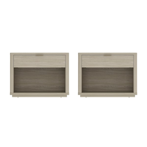Manhattan Comfort Evelyn 32in Nightstand 2.0 in Natural - Set of 2 - 2-NS012-NA