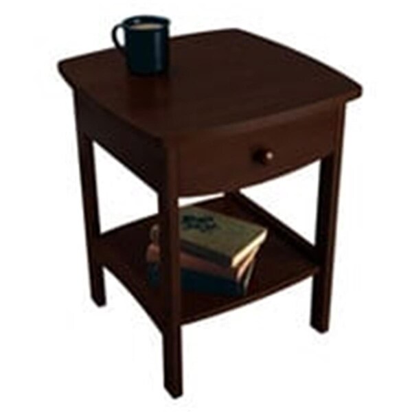 Doba-Bnt Antique Walnut Beechwood NIGHT STAND WITH DRAWER - SA845102