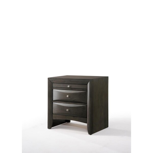 Kd Estanteria Nightstand in Gray Oak Rubber Wood Okume Veneer MDF - KD3091724