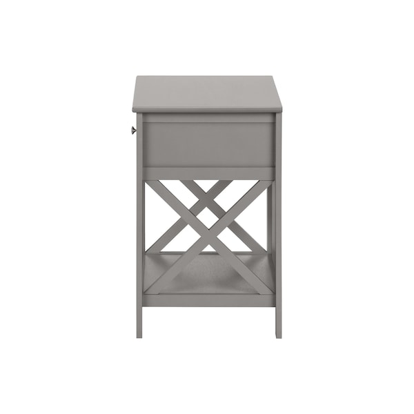 Monarch Specialties Accent Table, Side Table, 2 Tier, Bedroom, Nightstand, Antique Grey Veneer, Transitional - I 3985
