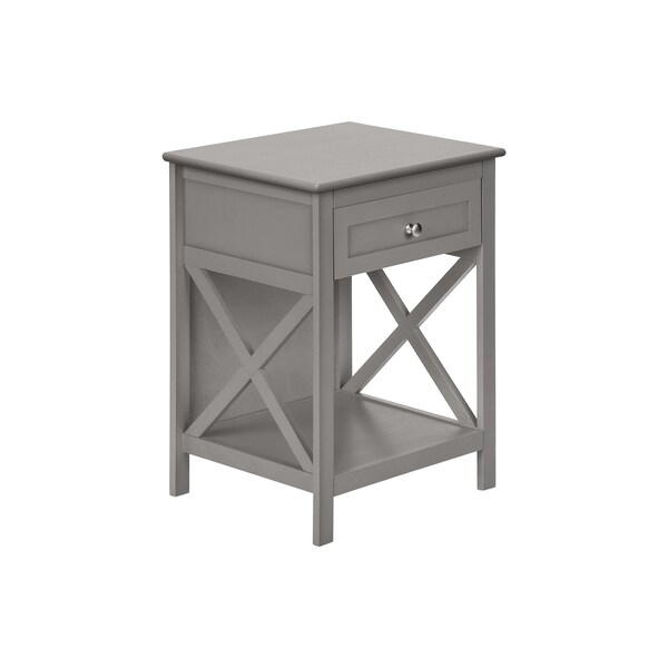 Monarch Specialties Accent Table, Side Table, 2 Tier, Bedroom, Nightstand, Antique Grey Veneer, Transitional - I 3985