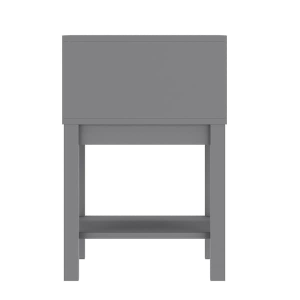 Flash Furniture Dallas Wooden Night Stand, Bedroom Side Table with Storage Drawer and Shelf for Kids in Gray - MG-9007-1-NS-GY-GG