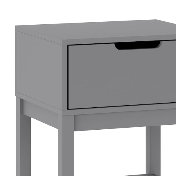 Flash Furniture Dallas Wooden Night Stand, Bedroom Side Table with Storage Drawer and Shelf for Kids in Gray - MG-9007-1-NS-GY-GG