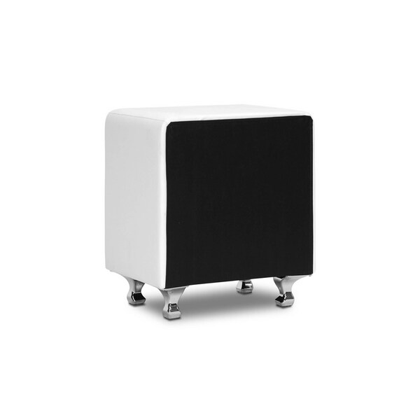 Baxton Studio Stella Crystal Tufted White Upholstered Modern Nightstand - 98-4821