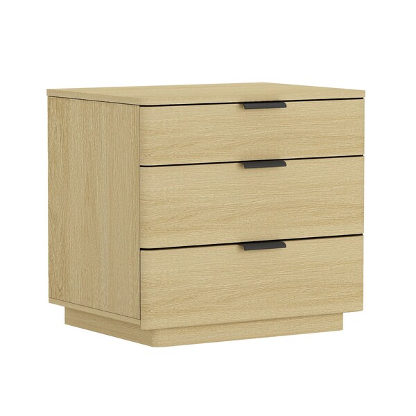 Manhattan Comfort Payton Nightstand in Natural Oak and Black - NS009-NO