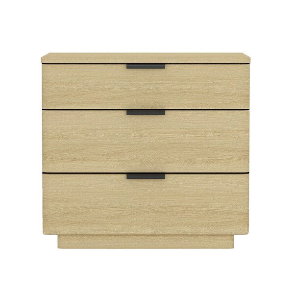 Manhattan Comfort Payton Nightstand in Natural Oak and Black - NS009-NO