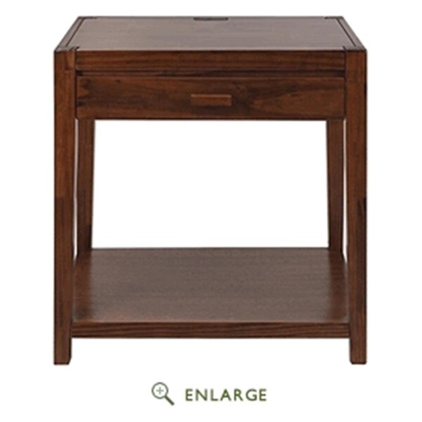 Casual Home Casual Home 649-24 Notre Dame Night Stand with USB Port; Warm Brown - 649-24