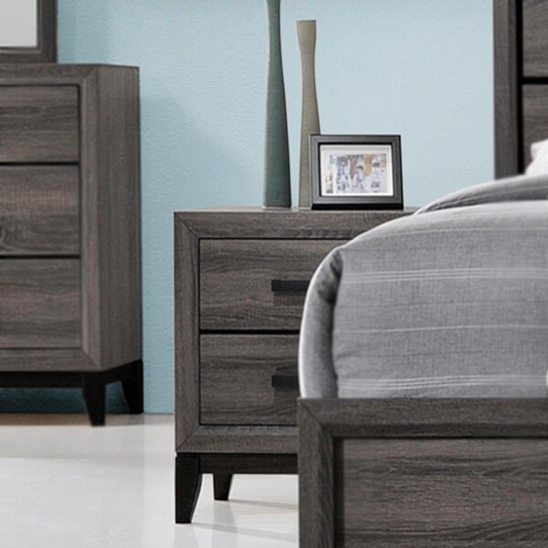 Doba-Bnt Ambroise Night Stand - Grey & Black, 25 x 24 x 17 in. - SA2589334