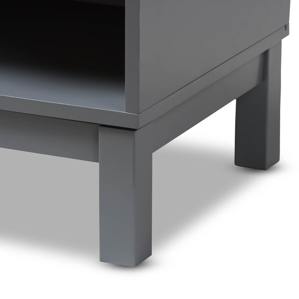 Baxton Studio Deirdre Modern Grey Wood 1-Drawer Nightstand - 143-7886