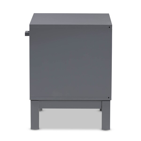 Baxton Studio Deirdre Modern Grey Wood 1-Drawer Nightstand - 143-7886