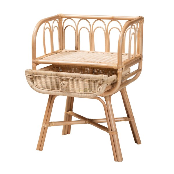 Baxton Studio Panchali Modern Bohemian Natural Brown Rattan Nightstand - 231-13156-ZORO