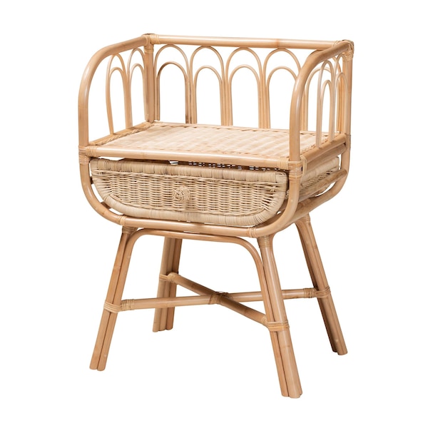 Baxton Studio Panchali Modern Bohemian Natural Brown Rattan Nightstand - 231-13156-ZORO
