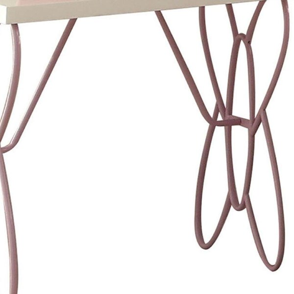 Homeroots 22 X 22 X 16 In. Priya Ii Nightstand White & Light Purple - 285578