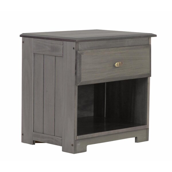 American Furniture Classics 23 x 23 x 17 in. Solid Pine One Drawer Night Stand, Charcoal Gray - 83260KD