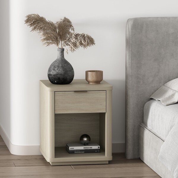 Manhattan Comfort Evelyn Nightstand in Natural - NS011-NA