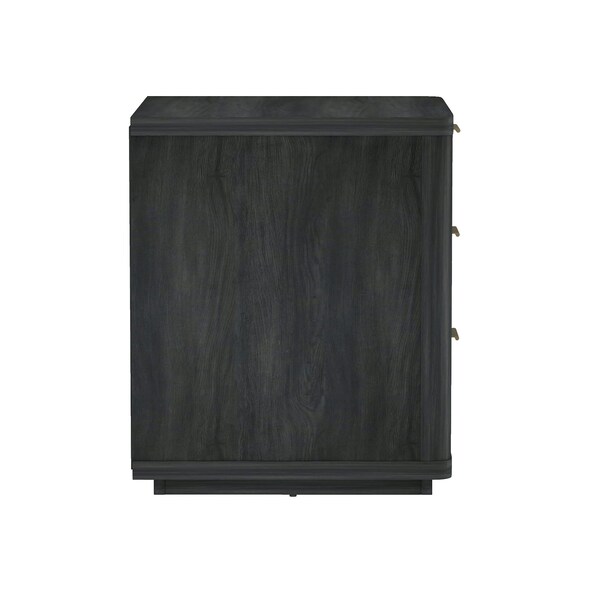 Manhattan Comfort Evelyn Nightstand in Charcoal Grey - Set of 2 - 2-NS013-CH