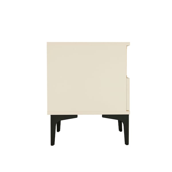 Manhattan Comfort Amara Nightstand in Cream and Natural Oak - NS006-CR