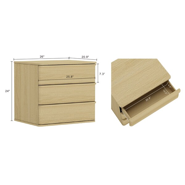 Manhattan Comfort Molly Nightstand in Natural Oak - NS008-NO