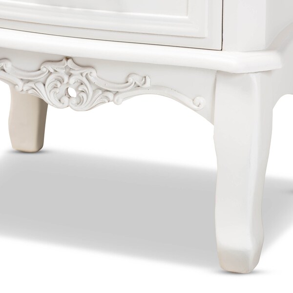 Baxton Studio Gabrielle White-Finished 3-Drawer Wood Nightstand - 162-10259