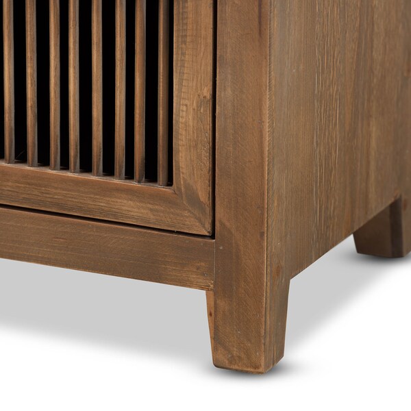 Baxton Studio Clement Oak Finished 2-Drawer Wood Spindle Nightstand - 162-10555