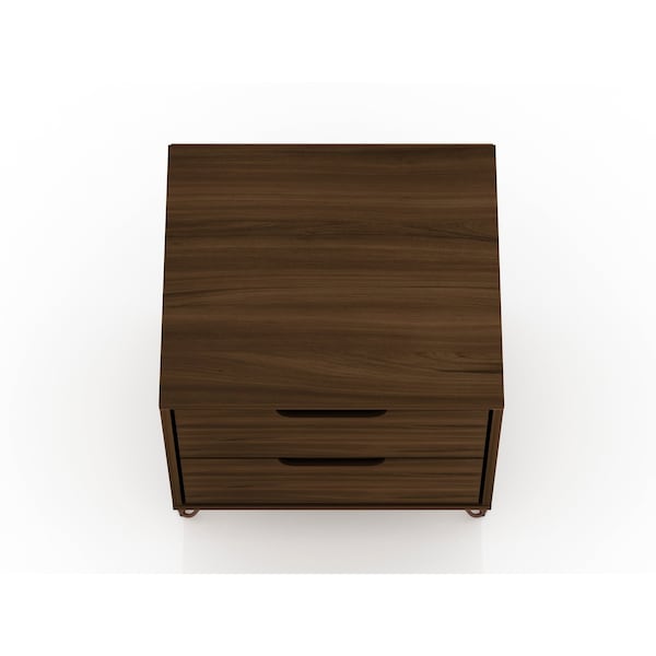 Manhattan Comfort Rockefeller Nightstand 2.0 in Brown (Set of 2) - 2-102GMC5