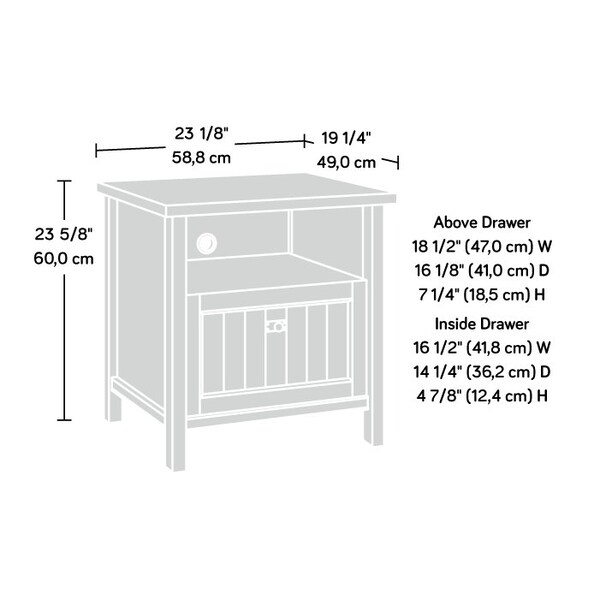 Sauder Costa Night Stand Chc , Durable, 1 in. thick top for bedroom items - 427888