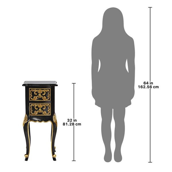 Design Toscano Princess Josephine's French Baroque Petite Bedside Table: Each - AF57659