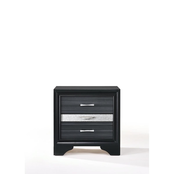 Homeroots 17 x 26 x 26 in. Black Wood Nightstand - 347072