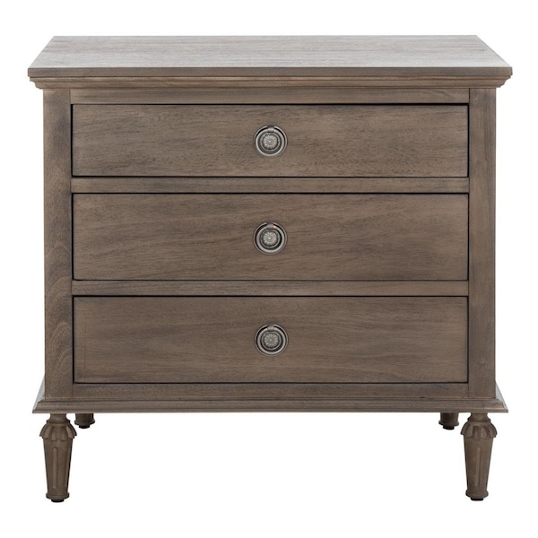 Safavieh Lisabet 3 Drawer Wood Nightstand, Light Brown - SFV7705B