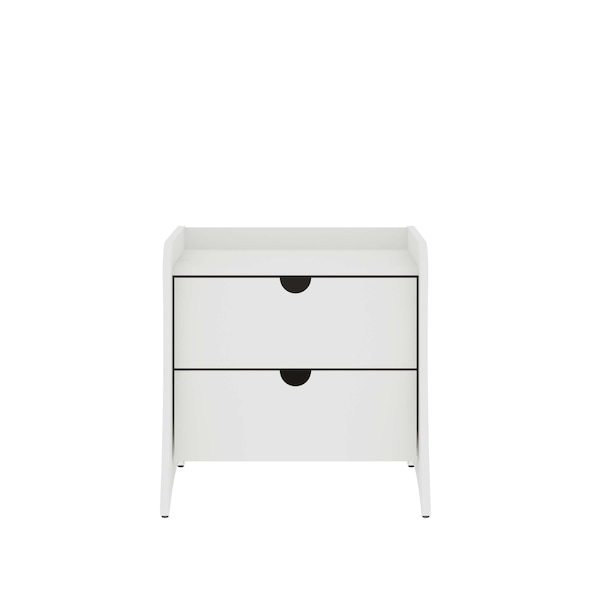 Manhattan Comfort Coney Nightstand in White - 181GMC1