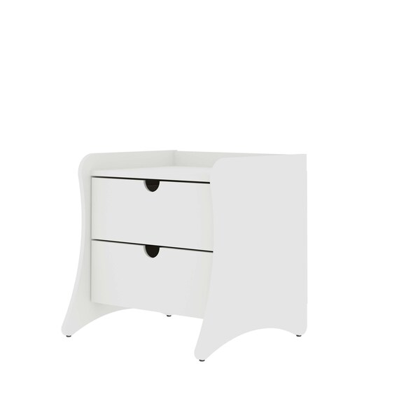 Manhattan Comfort Coney Nightstand in White - 181GMC1