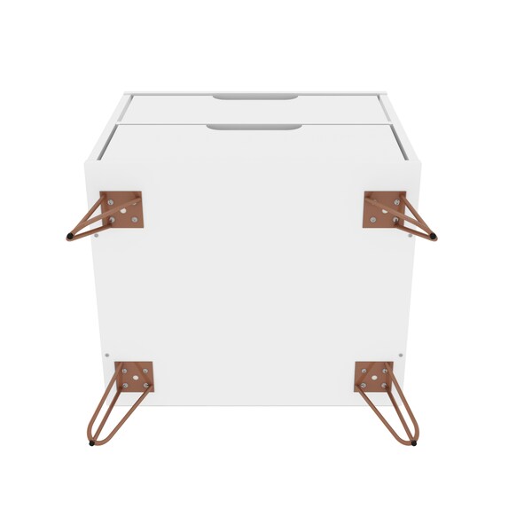 Manhattan Comfort Rockefeller 2.0 Nightstand, White - 102GMC1
