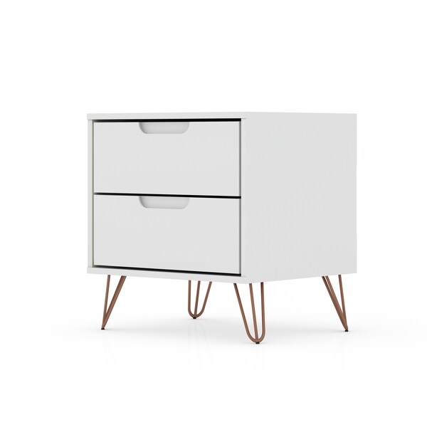 Manhattan Comfort Rockefeller 2.0 Nightstand, White - 102GMC1