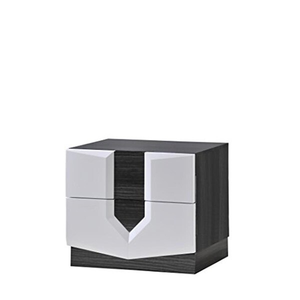 Convenience Concepts HUDSON 988 -NS Nightstand, Zebra Grey & White - HI642524