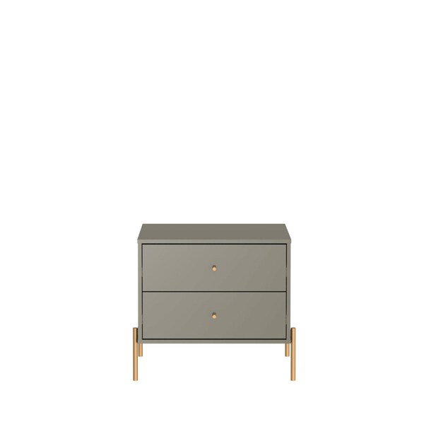 Manhattan Comfort Jasper Nightstand in Grey Gloss - 51352