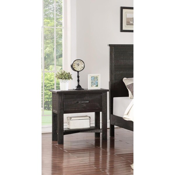 Deluxdesigns Wood Kids Bedroom Nightstand - Rustic - DE748509