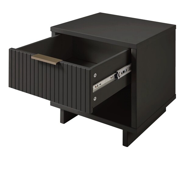 Manhattan Comfort Granville Nightstand 1.0 in Dark Grey - NS-5005