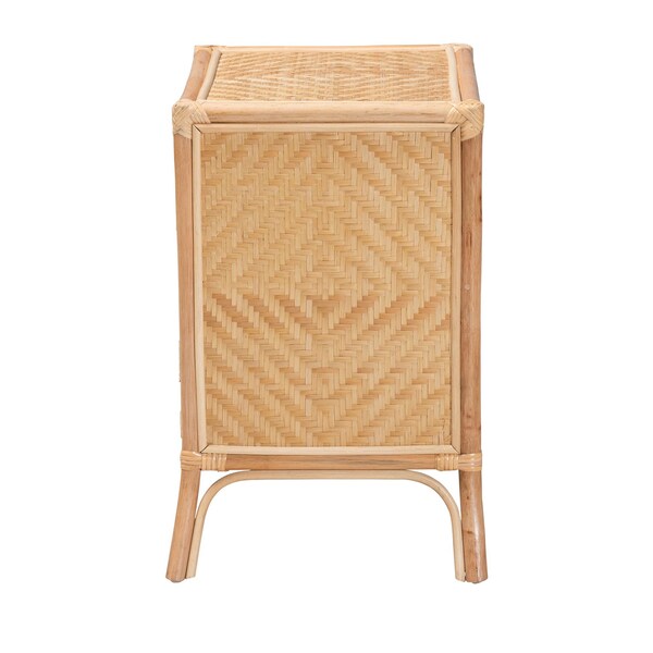 Baxton Studio Danna Modern Bohemian Natural Brown Rattan Nightstand - 231-13155-ZORO