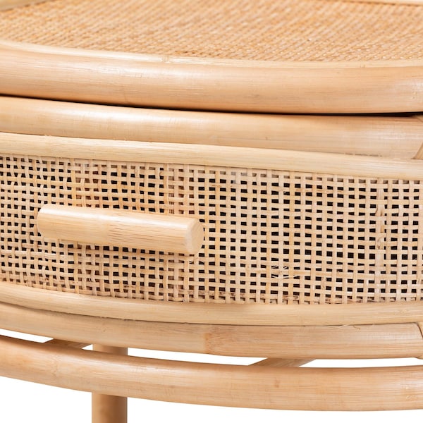 Bali & Pari Divitia Bohemian Natural Rattan 1-Drawer Nightstand - 244-13672-ZORO
