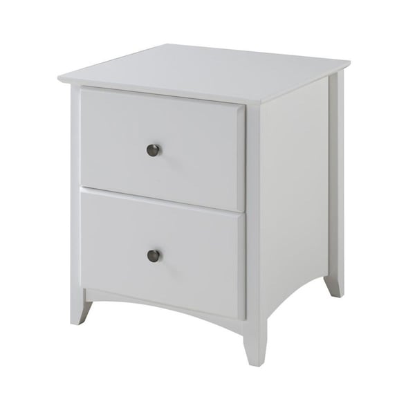 Ecoflex Furniture 2 Drawer Wood Shaker Style Night Stand- White - SHK223