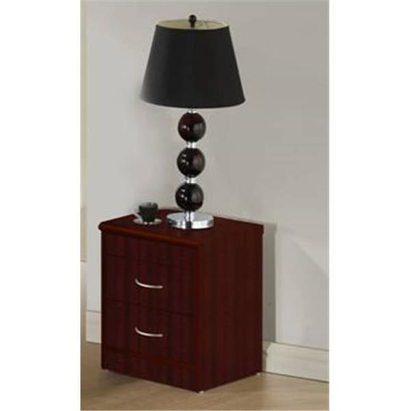 Hodedah Hodedah Hi917N Mahogany 2 Drawer Night Stand - HI917N MAHOGANY