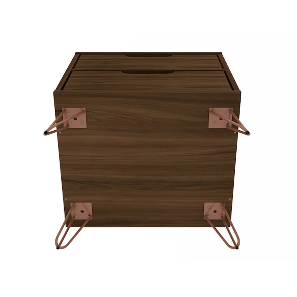 Manhattan Comfort Rockefeller 2.0 Nightstand, Brown - 102GMC5