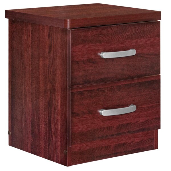 Better Home Cindy Faux Wood 2 Drawer Nightstand, Mahogany - 20 x 17 x 16 in. - NTR-2D-MAH