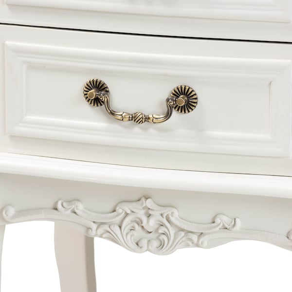 Baxton Studio Amalie White and Oak Finished 2-Drawer Wood Nightstand - 160-10239