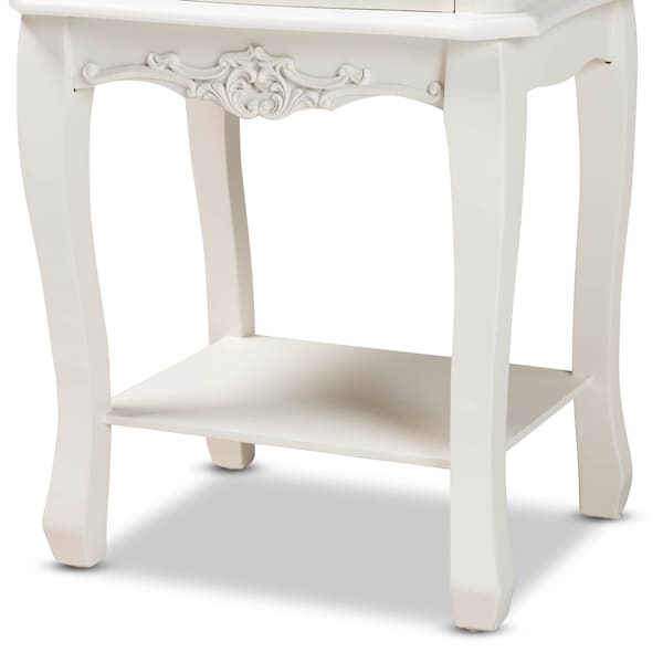 Baxton Studio Amalie White and Oak Finished 2-Drawer Wood Nightstand - 160-10239